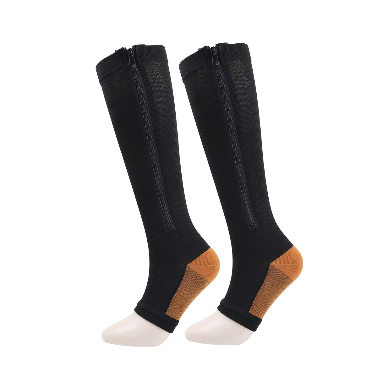 EazyZip Compression Socks – Black & Brown