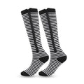 EazyZip Compression Socks – Black & White Stripe