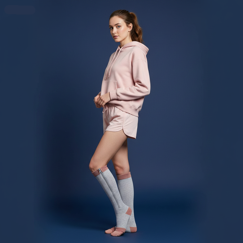 Female Grey Pink Side Zipper
